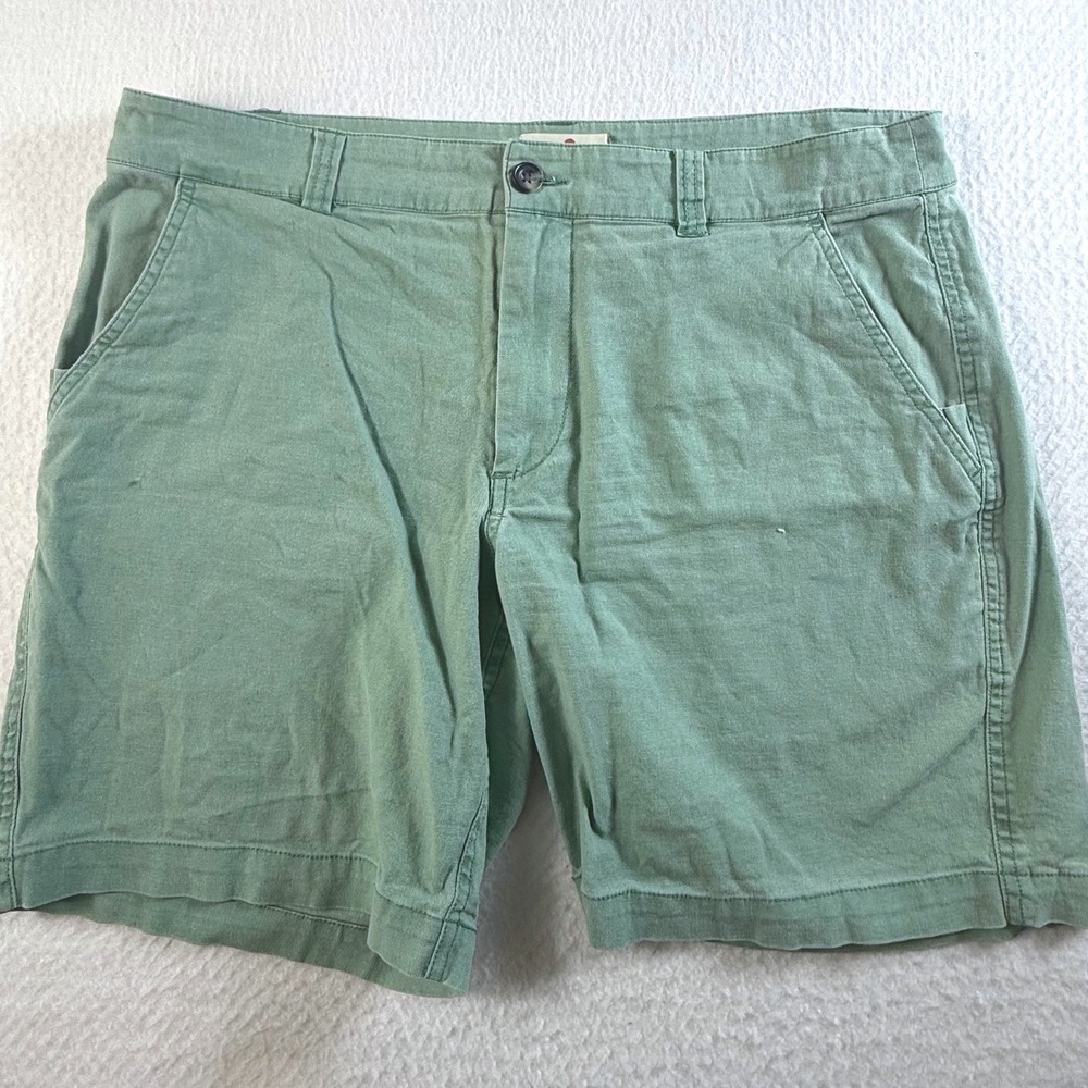 Marine Layer Shorts Mens 34 Stretch Canvas Chino Sage Green